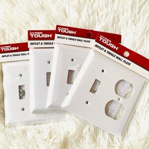 Hyper Tough White Outlet & Toggle Wall Plate - 4 Pack